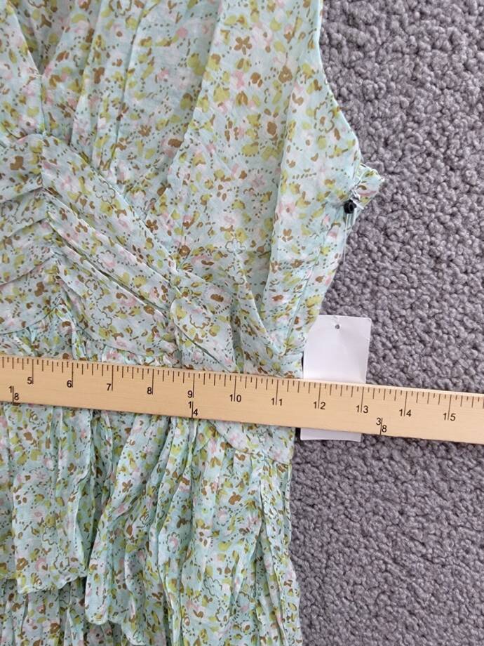 1.STATE Sleeveless Tiered Maxi Dress Women's 2 Multi Floral Ruffled Side Zip