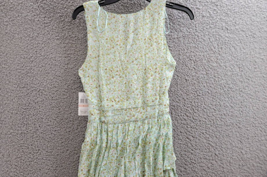 1.STATE Sleeveless Tiered Maxi Dress Women's 2 Multi Floral Ruffled Side Zip
