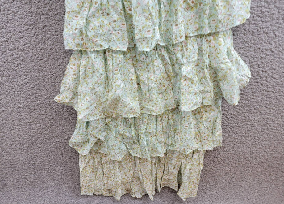 1.STATE Sleeveless Tiered Maxi Dress Women's 2 Multi Floral Ruffled Side Zip