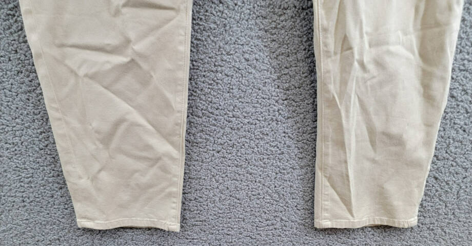 AG Caden Straight Pants Women's 31 Cream Froth Solid Pockets Button Zip Closure
