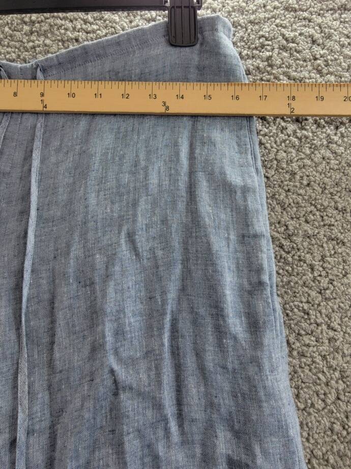 Theory Drawstring Hemp Pants Women's S Chambray Pockets Elastic Waist Pull On