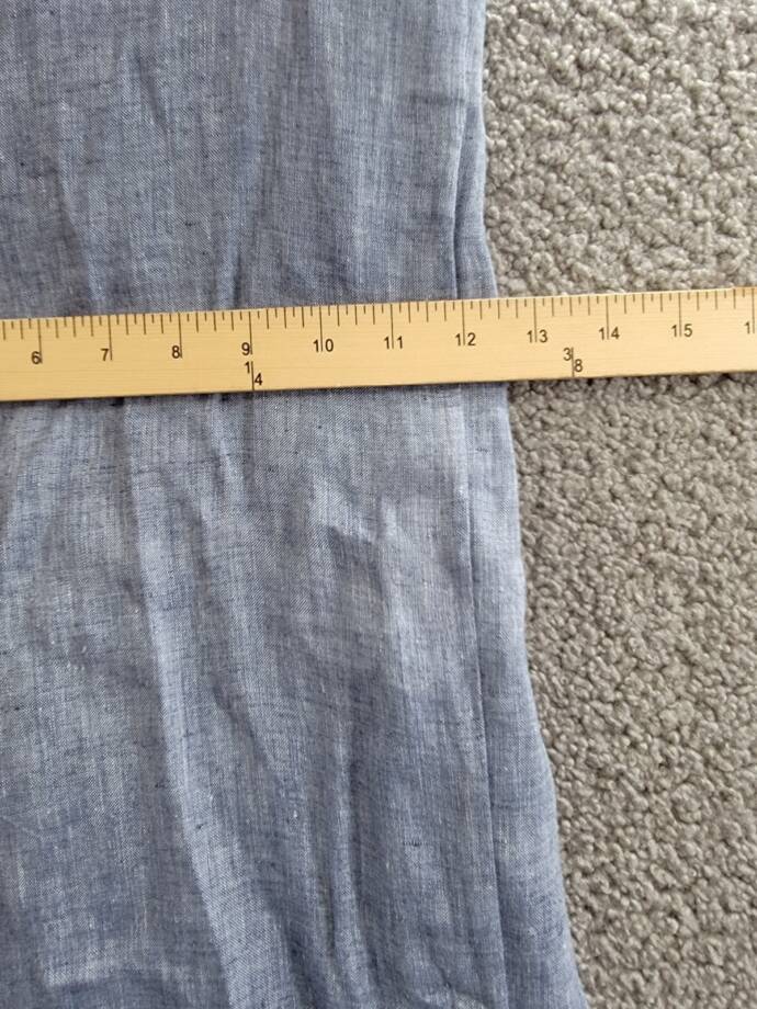 Theory Drawstring Hemp Pants Women's S Chambray Pockets Elastic Waist Pull On
