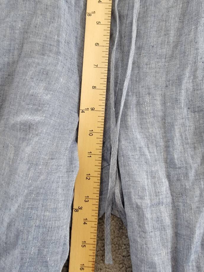 Theory Drawstring Hemp Pants Women's S Chambray Pockets Elastic Waist Pull On