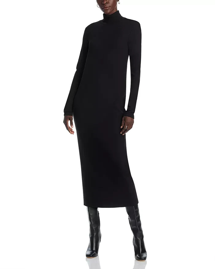 Velvet by Graham & Spencer Agoura Long Sleeve Dress Women's XS Black Mock Neck
