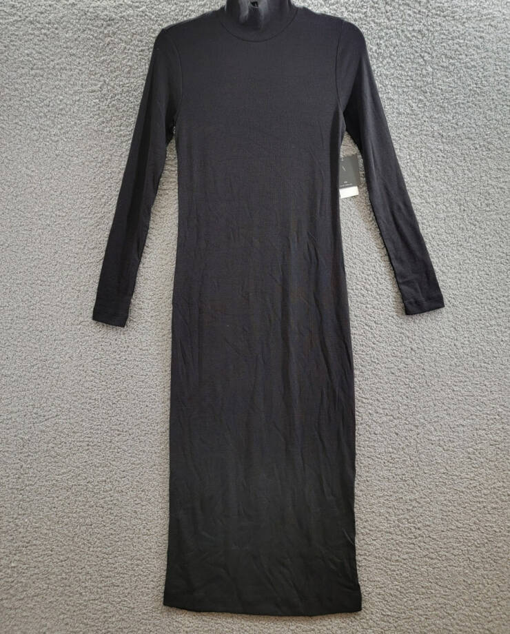 Velvet by Graham & Spencer Agoura Long Sleeve Dress Women's XS Black Mock Neck
