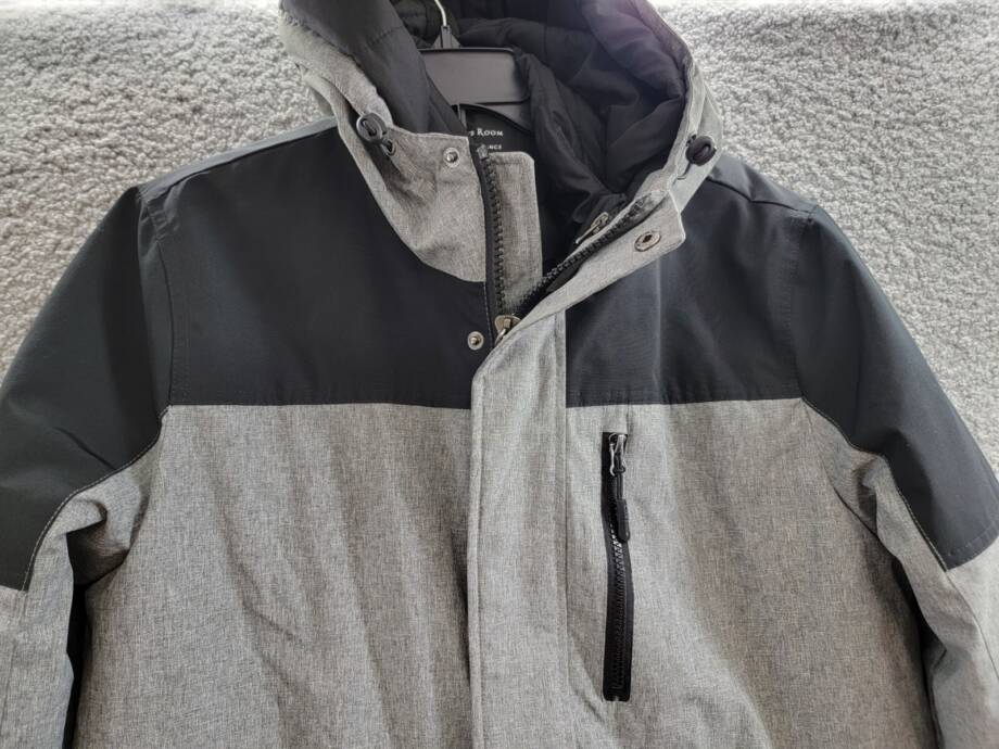 Club Room 3-in-1 Hooded Jacket Men's S Black/Gray Heather Snap Zip Closure L/S