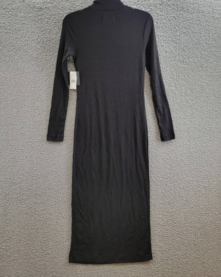 Velvet by Graham & Spencer Agoura Long Sleeve Dress Women's XS Black Mock Neck