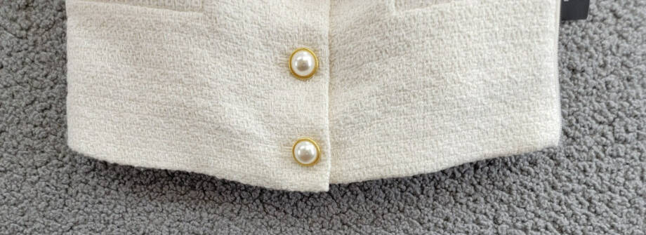 French Connection Structured Woven Button-Front Top Women's 2 Classic Cream