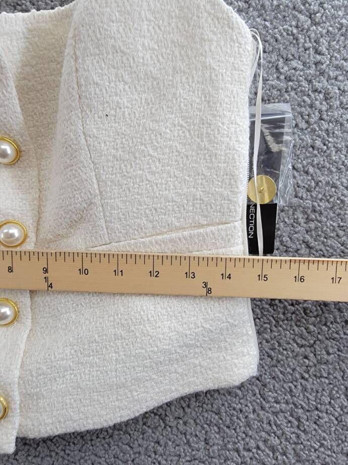 French Connection Structured Woven Button-Front Top Women's 2 Classic Cream