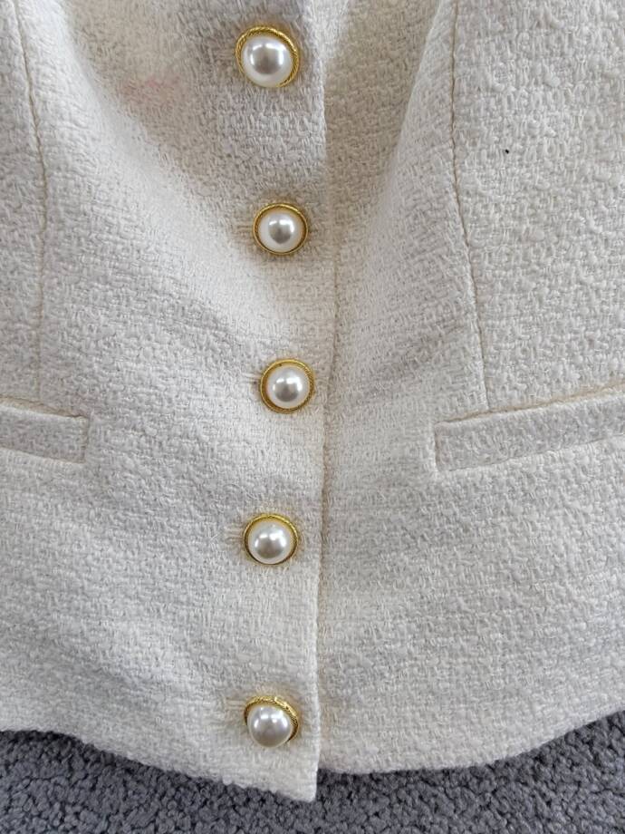 French Connection Structured Woven Button-Front Top Women's 2 Classic Cream