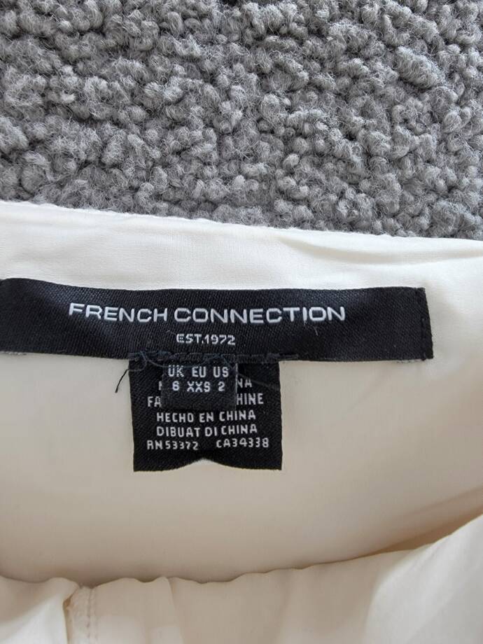 French Connection Structured Woven Button-Front Top Women's 2 Classic Cream