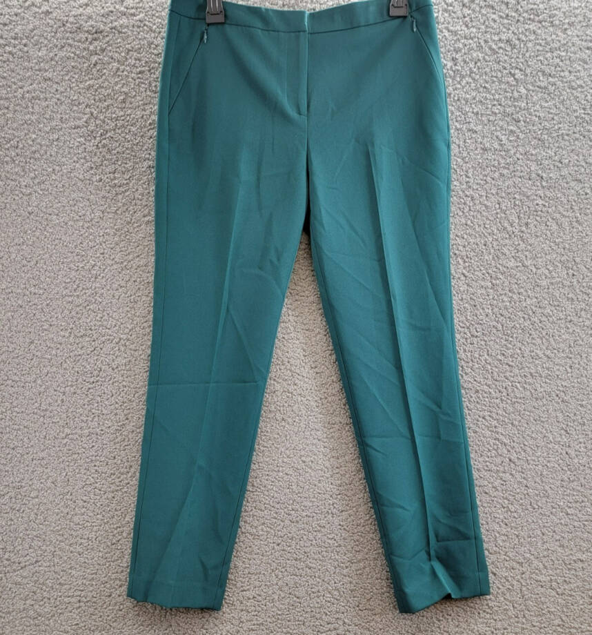 Kobi Halperin Alexi Straight Pants Women's 6 Sea Moss Zip Hook & Bar Closure