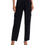 JONATHAN SIMKHAI Carolina Utility Pants Women's 6 Black Belted Zip Hook & Bar