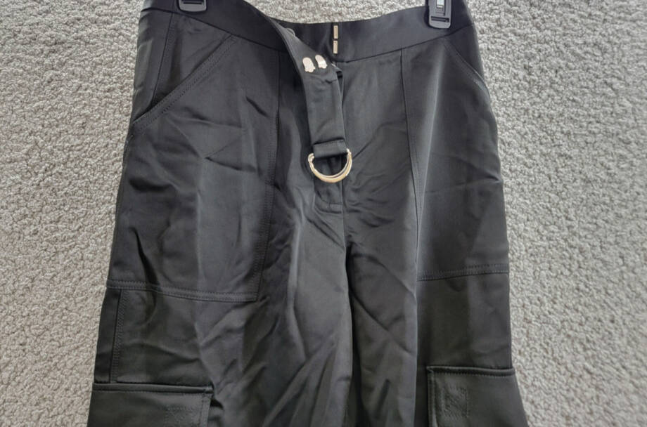JONATHAN SIMKHAI Carolina Utility Pants Women's 6 Black Belted Zip Hook & Bar