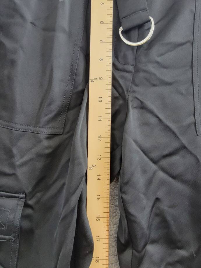 JONATHAN SIMKHAI Carolina Utility Pants Women's 6 Black Belted Zip Hook & Bar