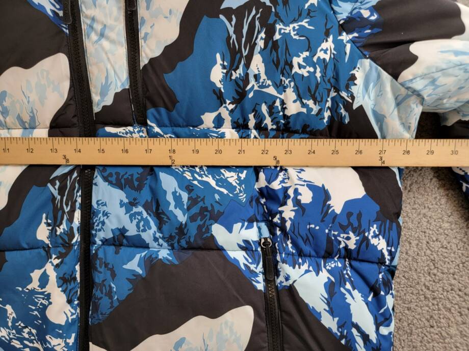 Club Room Stretch Hooded Puffer Jacket Men's XXL Ski Print Full Zip Long Sleeve