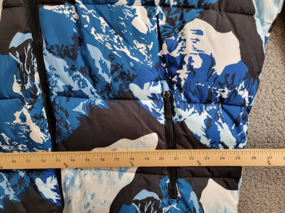 Club Room Stretch Hooded Puffer Jacket Men's XXL Ski Print Full Zip Long Sleeve