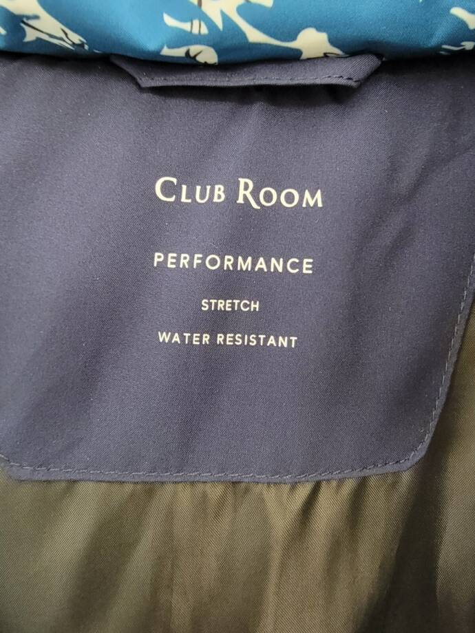 Club Room Stretch Hooded Puffer Jacket Men's XXL Ski Print Full Zip Long Sleeve