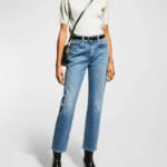 Lafayette 148 New York Reeve High Rise Ankle Straight Jeans Women's 28 Faded Sky