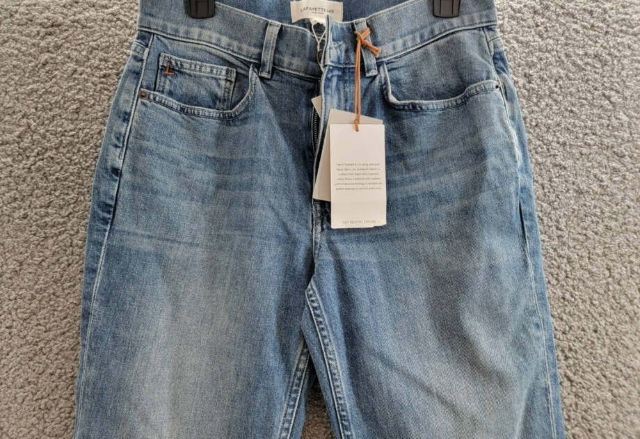 Lafayette 148 New York Reeve High Rise Ankle Straight Jeans Women's 28 Faded Sky