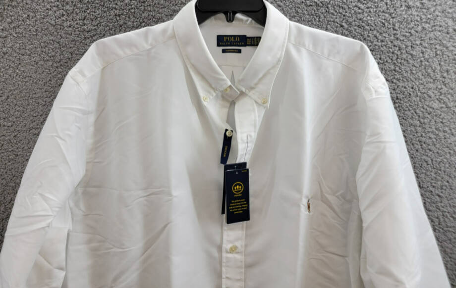 Polo Ralph Lauren Big & Tall Performance Oxford Shirt Men's 3XLT White Solid L/S
