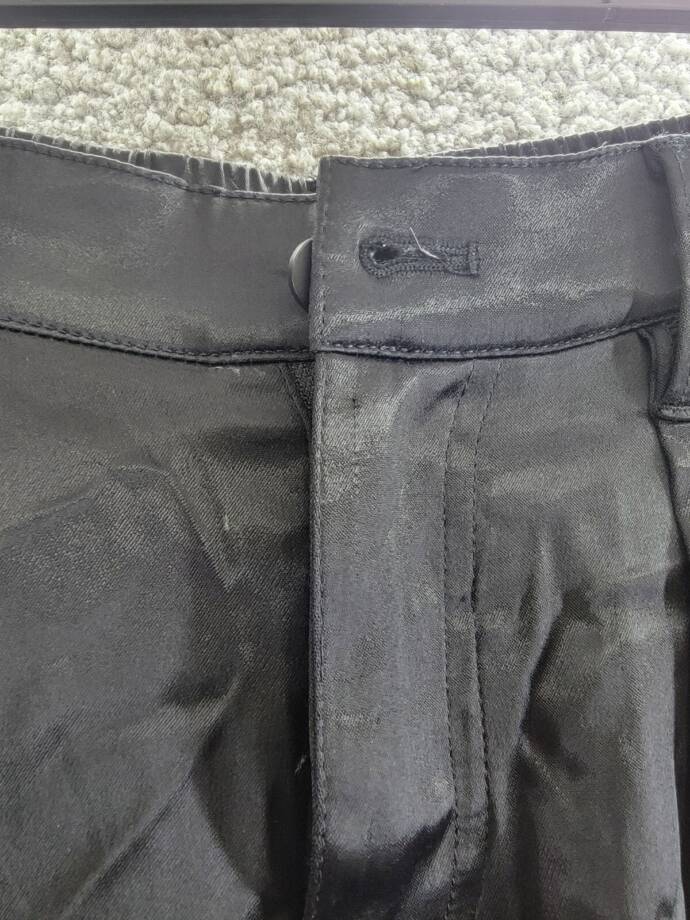 Alice + Olivia Joette Satin Wide Leg Cargo Pants Women's 0 Black Button Zip