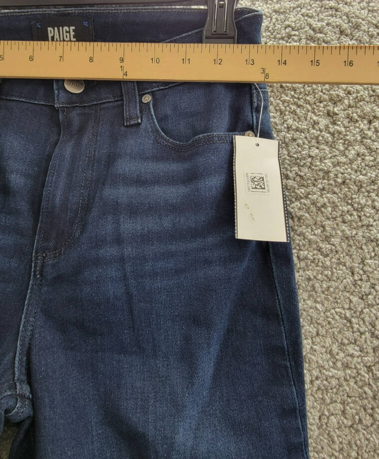 Paige Laurel Canyon High Rise Flare Jeans Women's 26 Manifesto Denim Button Zip
