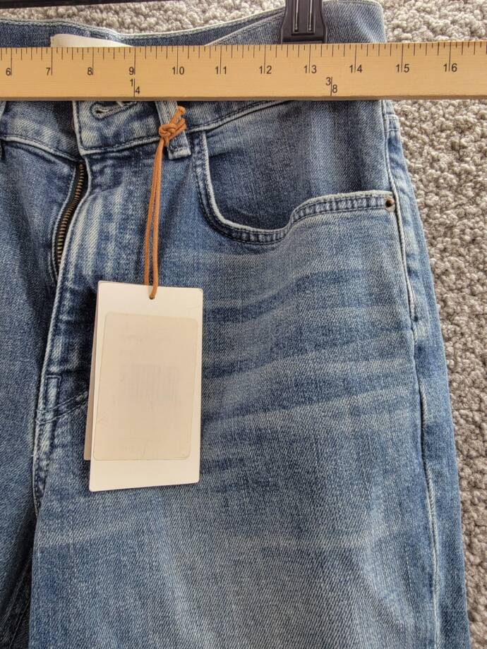 Lafayette 148 New York Reeve High Rise Ankle Straight Jeans Women's 27 Faded Sky