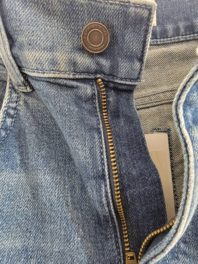 Lafayette 148 New York Reeve High Rise Ankle Straight Jeans Women's 27 Faded Sky