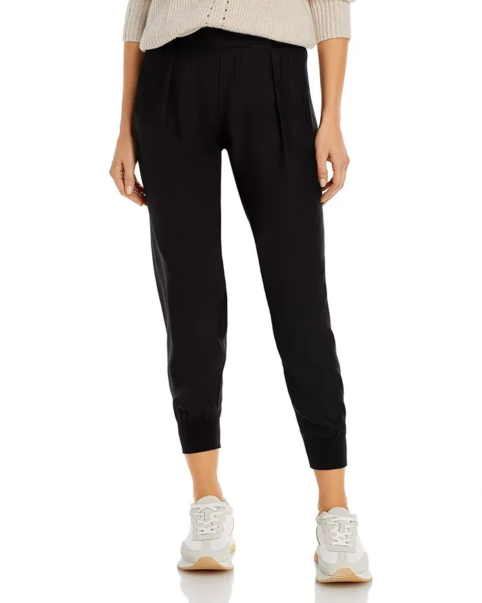ATM Anthony Thomas Melillo Silk Jogger Pants Women's M Black Solid Elastic Waist