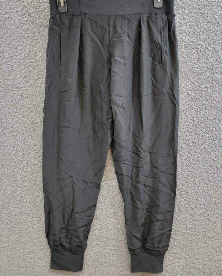 ATM Anthony Thomas Melillo Silk Jogger Pants Women's M Black Solid Elastic Waist