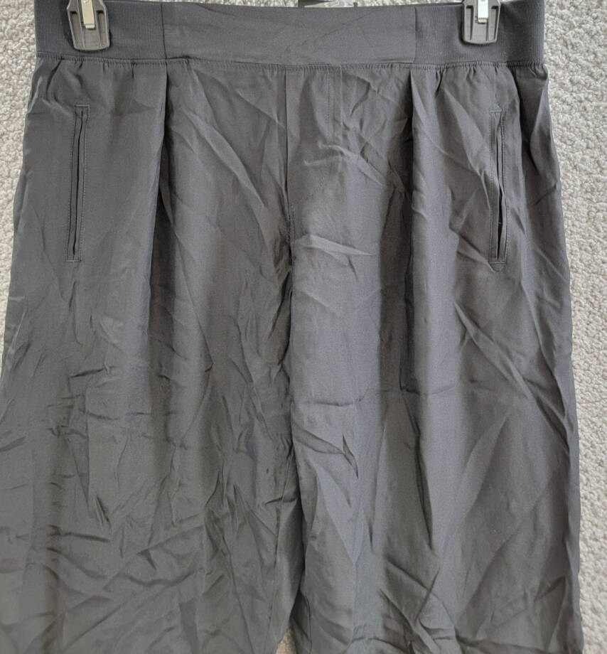 ATM Anthony Thomas Melillo Silk Jogger Pants Women's M Black Solid Elastic Waist