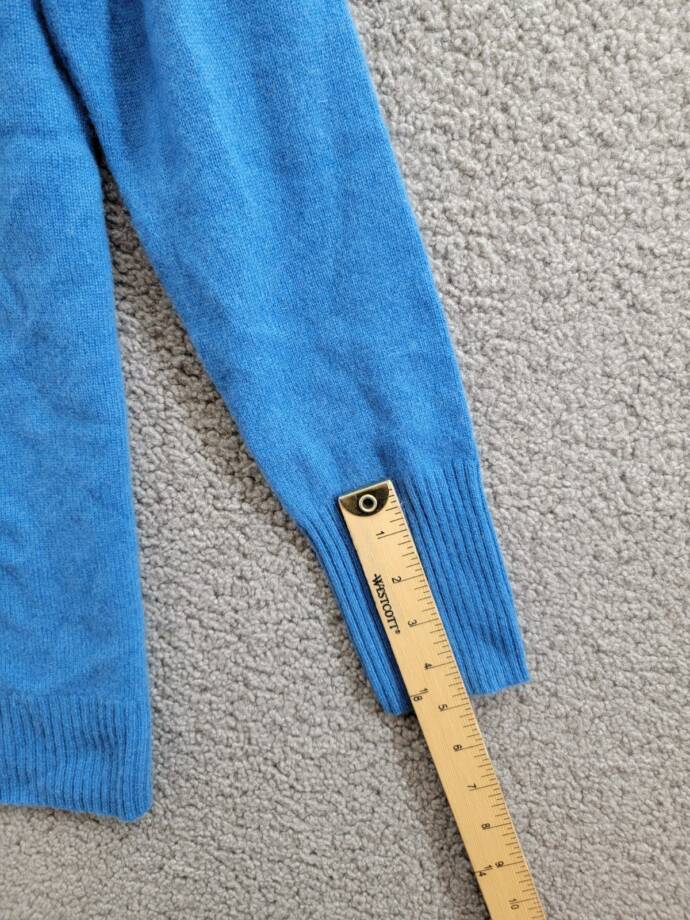 C by Bloomingdale's Cashmere Grandfather Cardigan Women's M Lagoon Long Sleeve