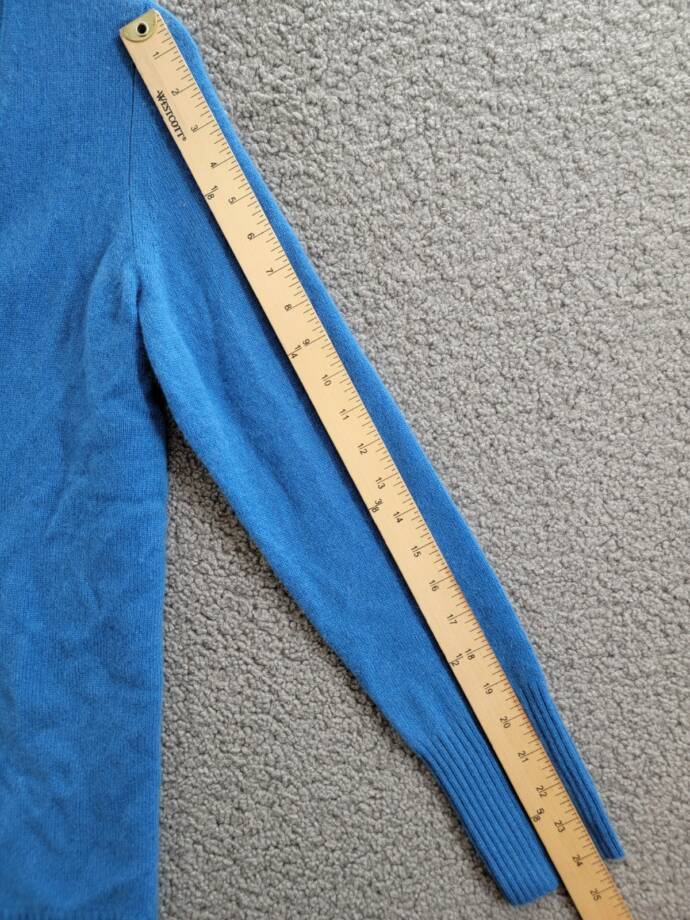 C by Bloomingdale's Cashmere Grandfather Cardigan Women's M Lagoon Long Sleeve
