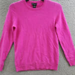 C by Bloomingdale's Cashmere Crewneck Sweater Women's M Cherry Blossom Rib L/S