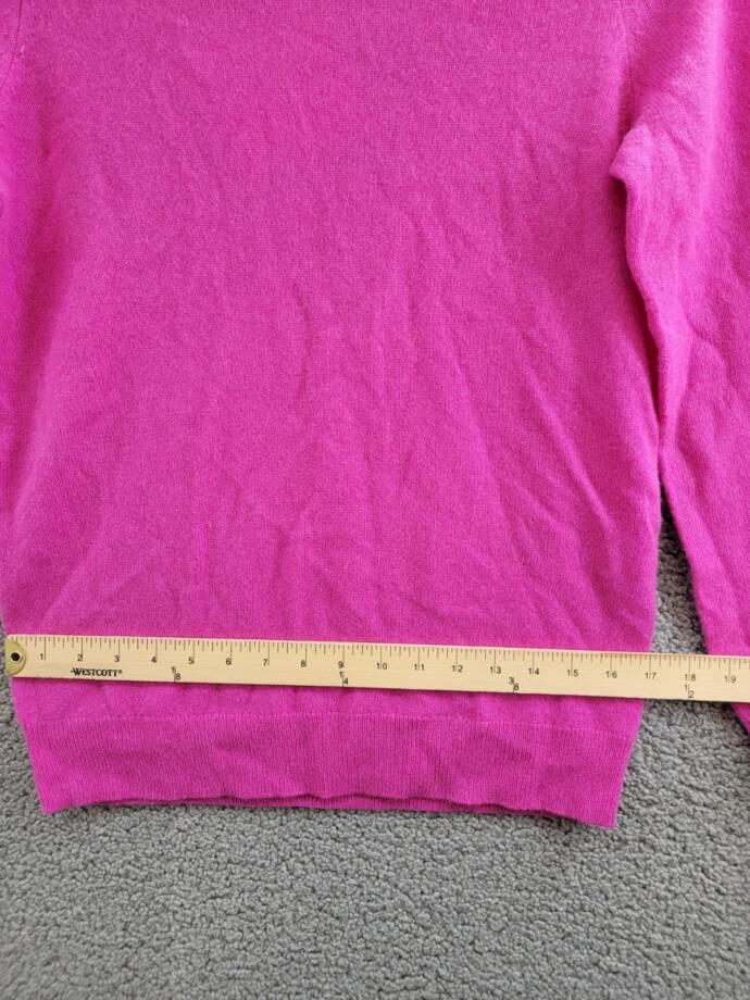 C by Bloomingdale's Cashmere Crewneck Sweater Women's M Cherry Blossom Rib L/S