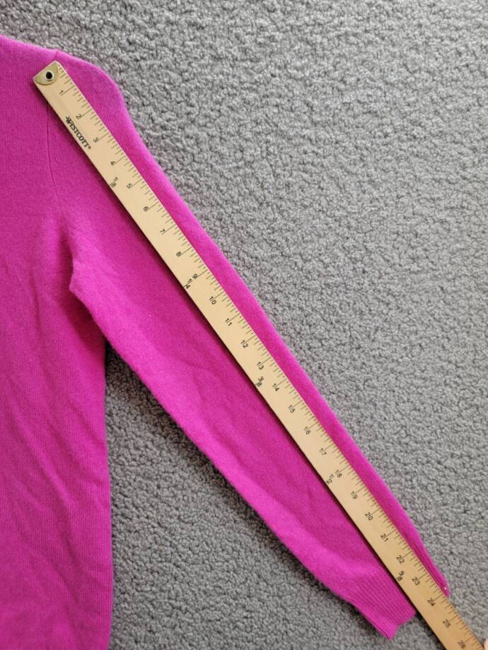C by Bloomingdale's Cashmere Crewneck Sweater Women's M Cherry Blossom Rib L/S