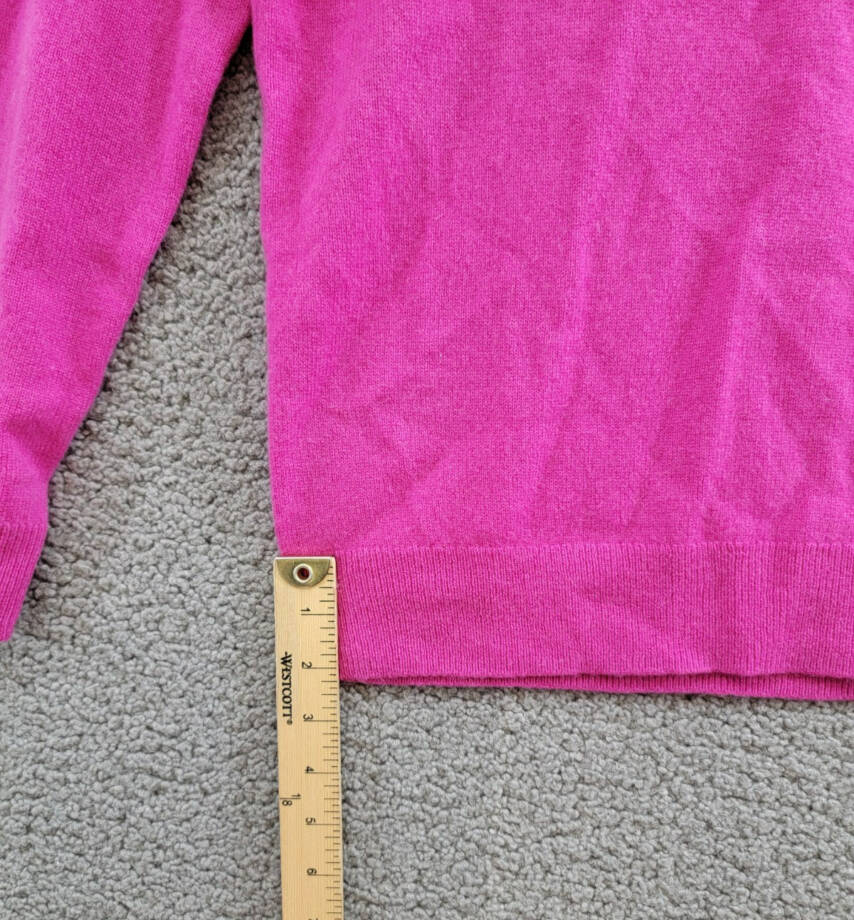 C by Bloomingdale's Cashmere Crewneck Sweater Women's M Cherry Blossom Rib L/S