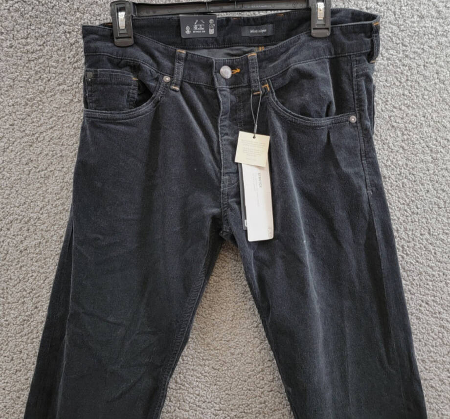 Matinique MApete Regular-Fit Corduroy Jeans Men's 32 Black Oyster Zip & Button