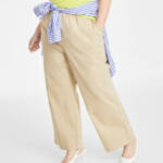On 34th Plus Size Trendy Pull-On Chino Pants Women's 0X Safari Elasticized Waist