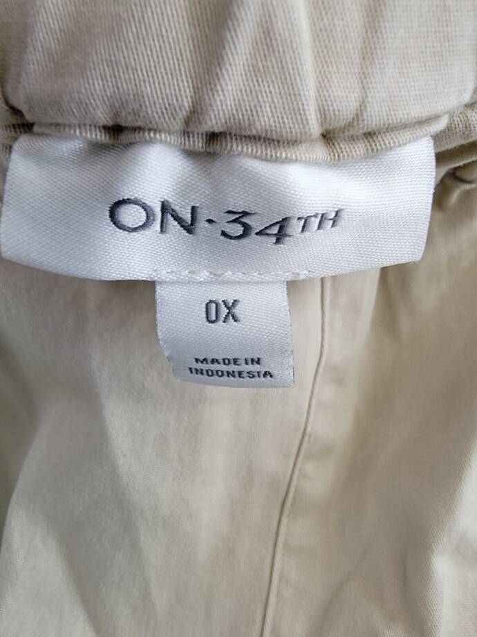 On 34th Plus Size Trendy Pull-On Chino Pants Women's 0X Safari Elasticized Waist
