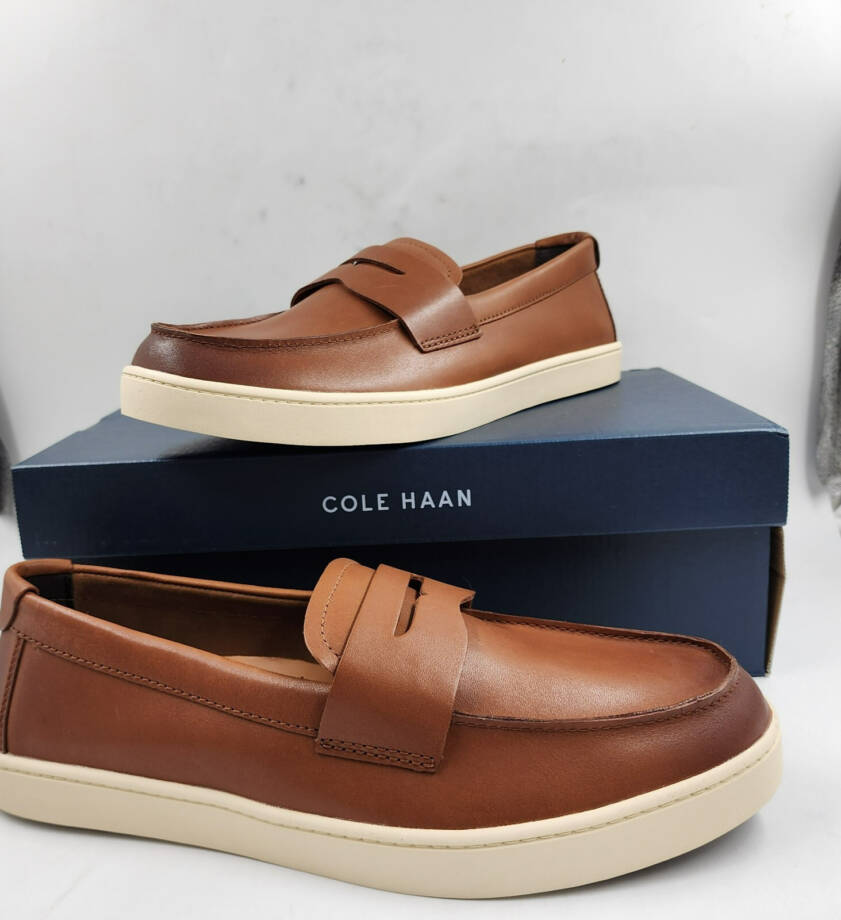 Cole Haan Pinch Weekender Penny Loafers Men's 11M British Tan Round Toe Slip On