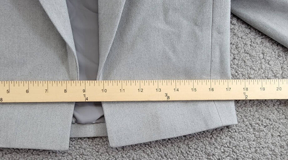 Calvin Klein Petite Cropped Open-Front Blazer Womens 2P Gray Heather Long Sleeve