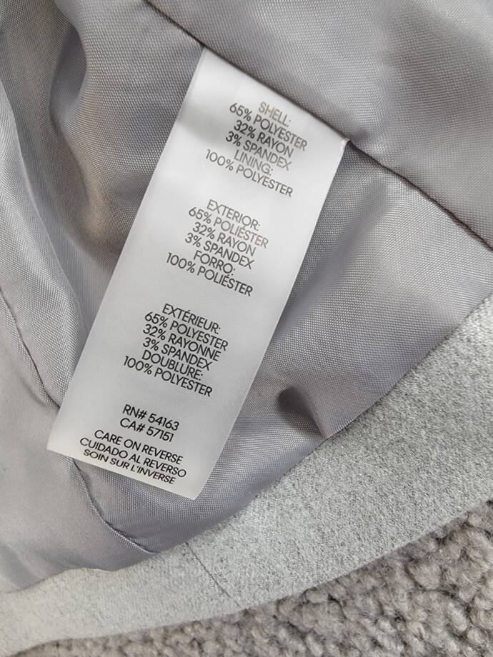 Calvin Klein Petite Cropped Open-Front Blazer Womens 2P Gray Heather Long Sleeve