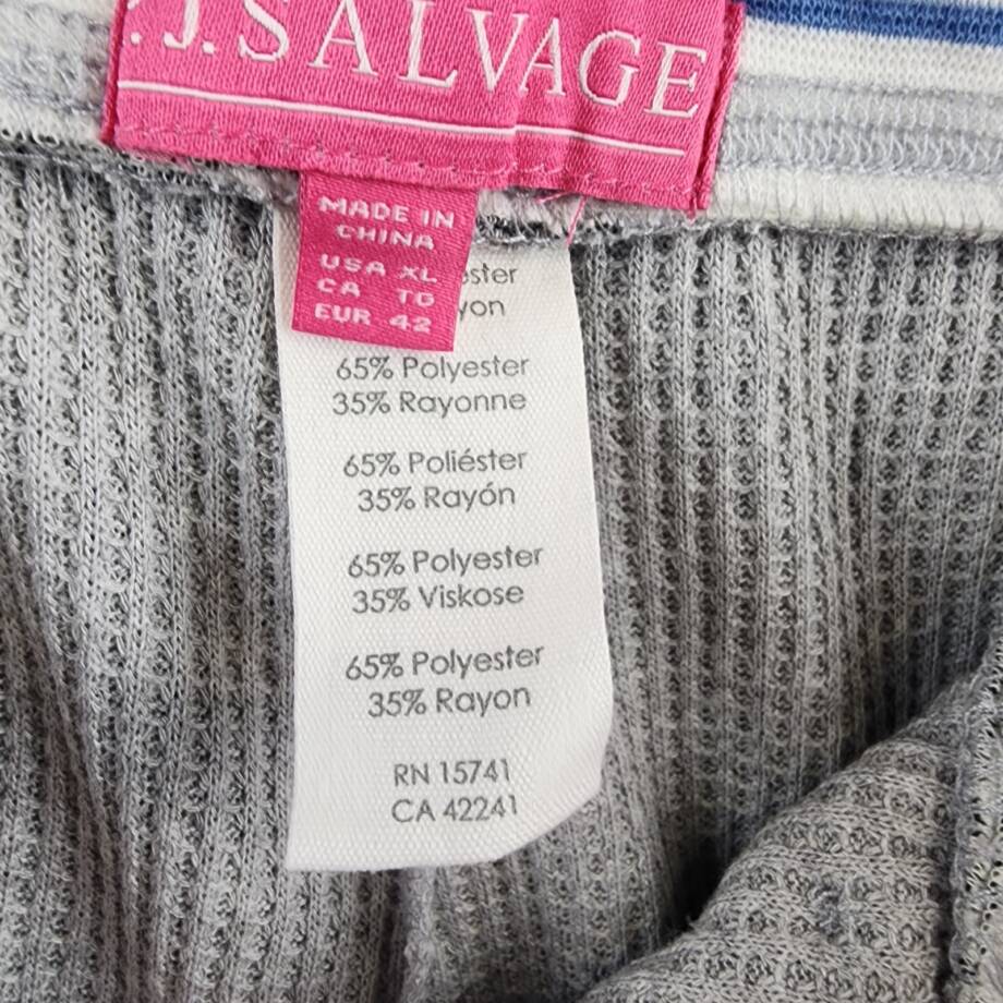 PJ Salvage Cute As A Button Pants Women's XL Gray Heather Waffle Knit Pull On