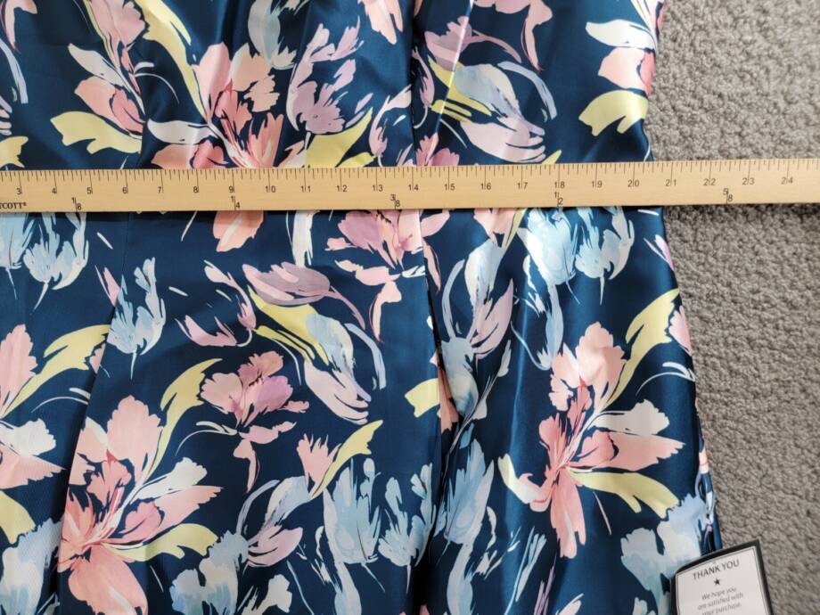 Adrianna Papell Plus Mikado High Low Fit & Flare Dress Womens 18W Multi Back Zip