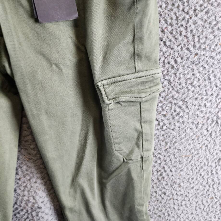 Paige Jolie Skinny Cargo Pants Women's 24 Vintage Ivy Green Zip/Button Closure