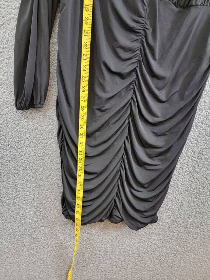 Emerald Sundae Trendy Plus Size Ruched Bodycon Dress Women's 18 Black Back Zip