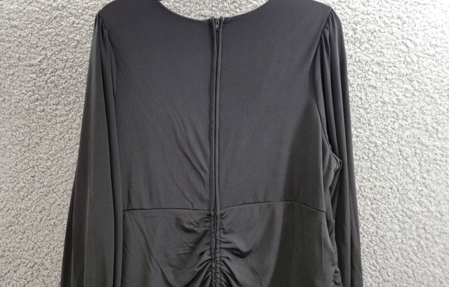 Emerald Sundae Trendy Plus Size Ruched Bodycon Dress Women's 18 Black Back Zip