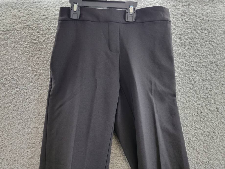 Calvin Klein X-Fit Cropped Slim Leg Pants Women's 0 Black Solid Elastic Waist
